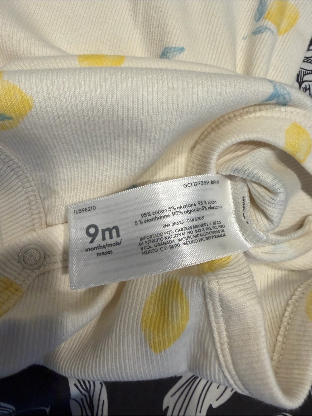 Carter's Lemon Ribbed Bodysuit - Picture 3 of 4